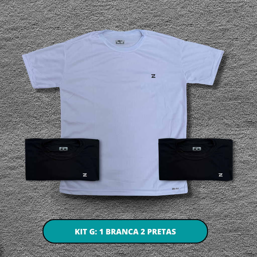 Kit 3 Camisetas Dry Fit Masculina - Casual - Treino - Academia - Esportes - Exercícios - Corrida