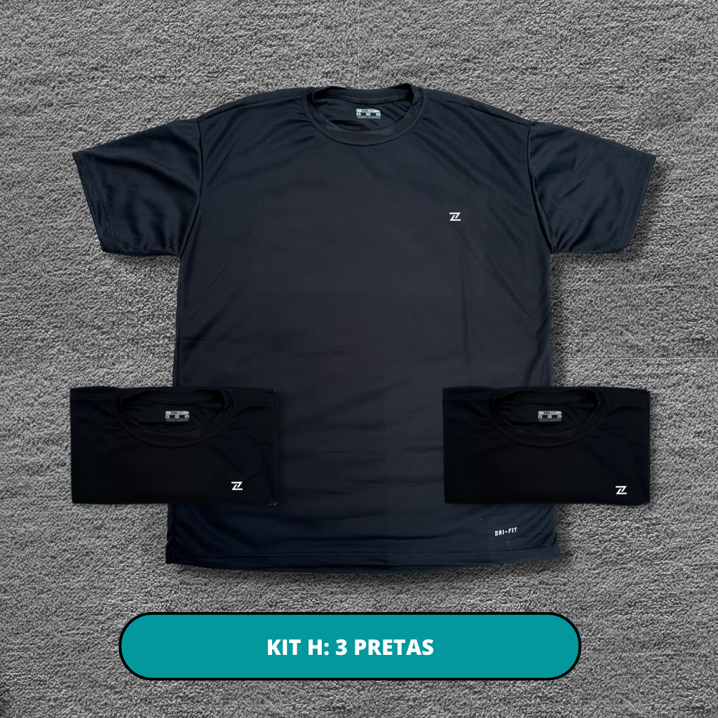 Kit 3 Camisetas Dry Fit Masculina - Casual - Treino - Academia - Esportes - Exercícios - Corrida