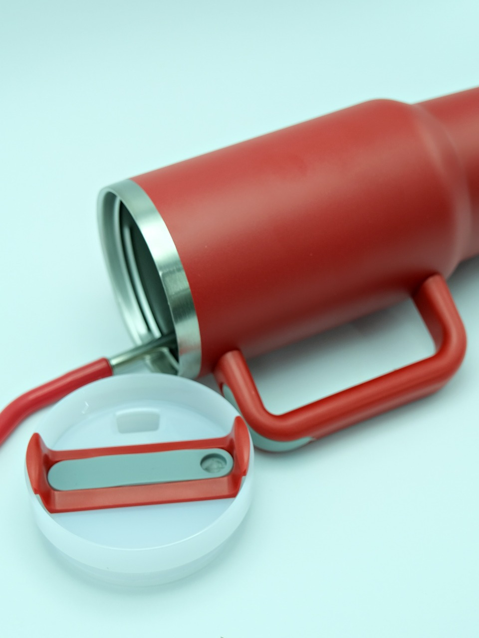 Copo Térmico Inox Alça Flip Straw com canudo de Metal 1200ml