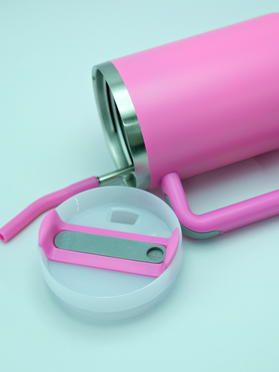 Copo Térmico Inox Alça Flip Straw com canudo de Metal 1200ml