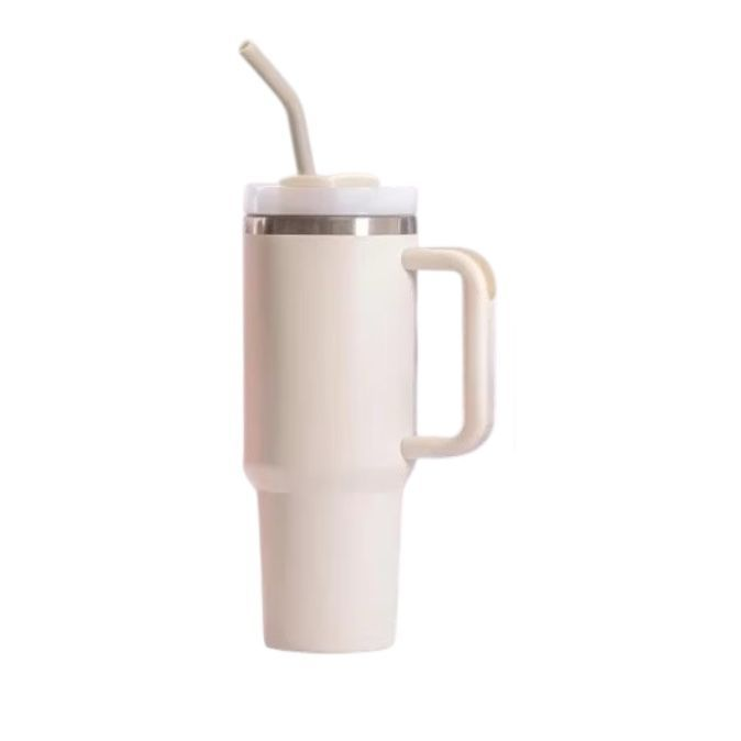 Copo Térmico Inox Alça Flip Straw com canudo de Metal 1200ml