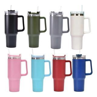 Copo Térmico Inox Alça Flip Straw com canudo de Metal 1200ml