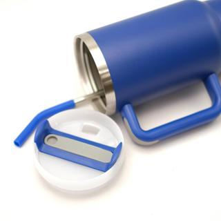 Copo Térmico Inox Alça Flip Straw com canudo de Metal 1200ml