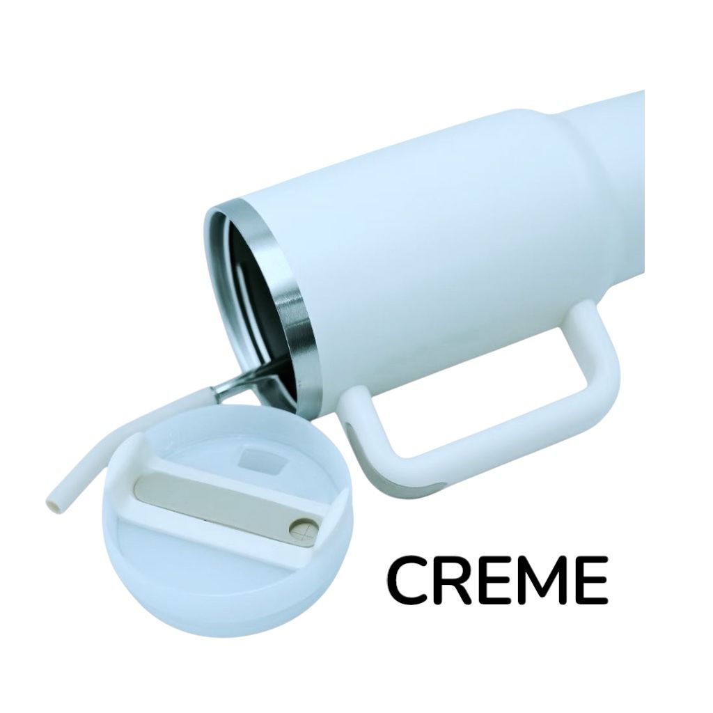 Copo Térmico Inox Alça Flip Straw com canudo de Metal 1200ml