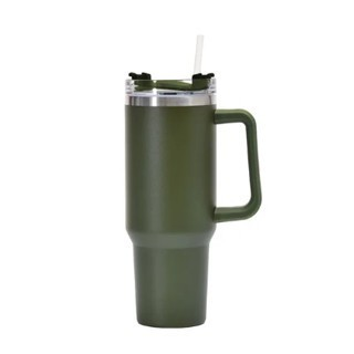 Copo Térmico Inox Alça Flip Straw com canudo de Metal 1200ml