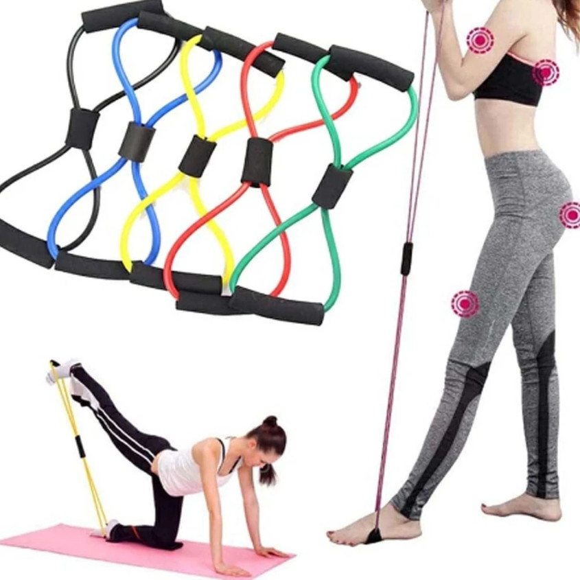 Kit 5 Elástico de Treino Mini Band + Elástico Tensão Extensor Exercício Treino Funcional Fisioterapia em Casa