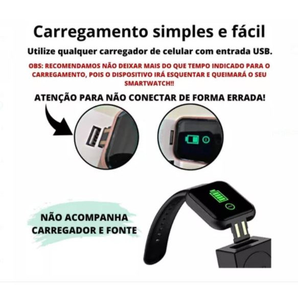 Kit Relógio Smartwatch D20 Pró Y68 + Fone de Ouvido sem Fio M10